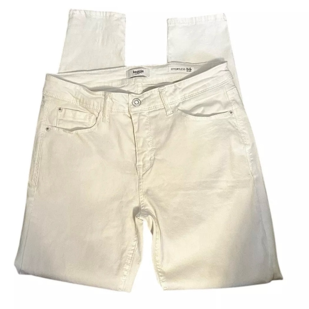 Kensie Jeans Effortless Ankle Mid Rise White Jeans Size 6/28 Stretch Comfort